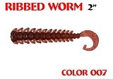 силиконовая приманка Ribbed Worm 2"/50mm  цвет 007-Grape  запах Fish  0.35g  (уп.-10шт.)