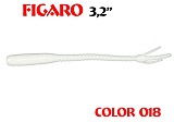силиконовая приманка Figaro 3.2"/80mm  цвет 018-Milk White  запах Fish  (уп.-8шт.)