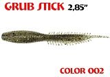 силиконовая приманка Grub Stik 2.85"/72mm  цвет 002-N.Bright  запах Fish  (уп.-8шт.)