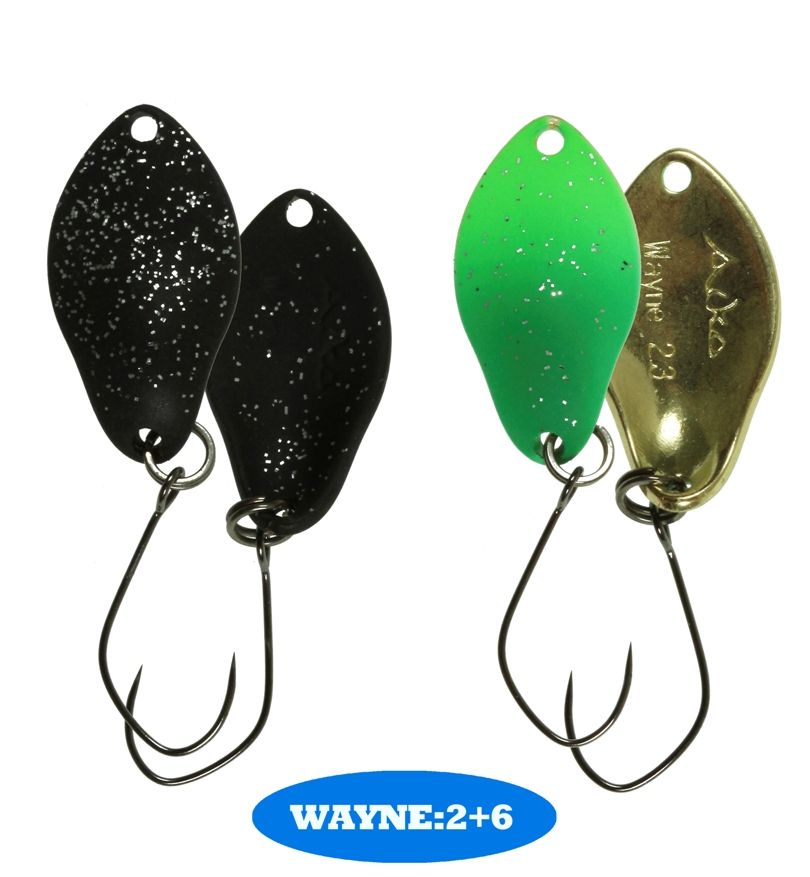 микроколебло  Wayne  1.9g  цвет  2+6  с безбородым крючком  (уп. 2шт.)