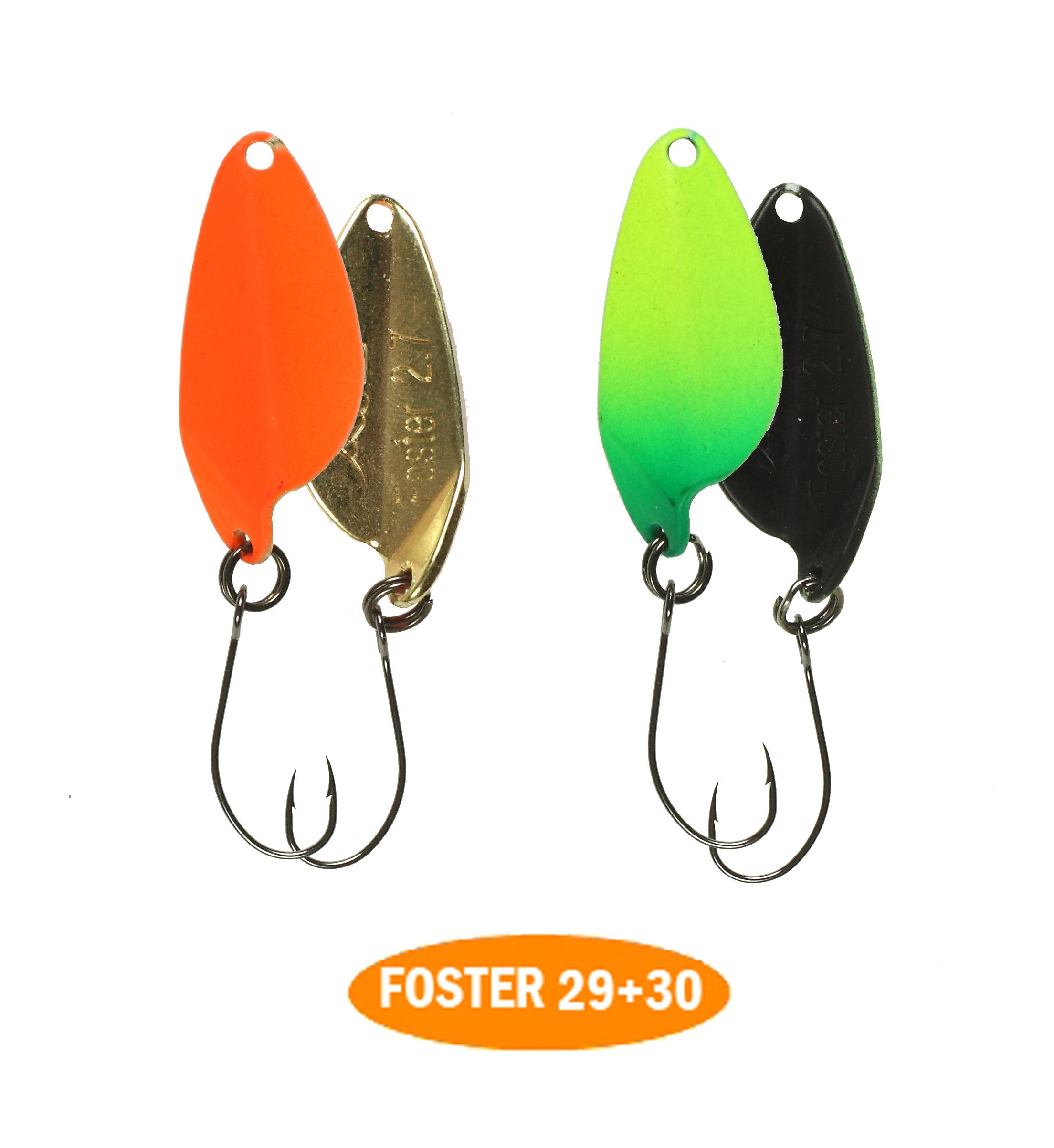 микроколебло  Foster  2.7g  цвет 29+30  с безбородым крючком  (уп. 2шт.)
