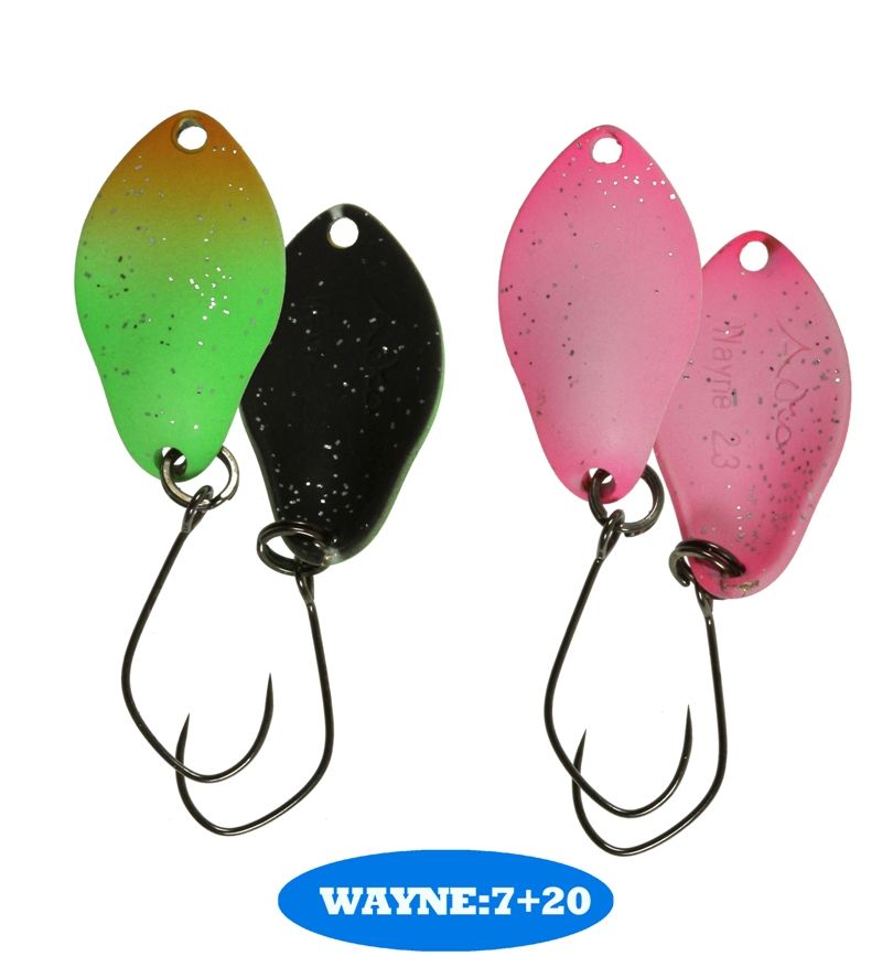 микроколебло  Wayne  2.3g  цвет  7+20  с безбородым крючком  (уп. 2шт.)