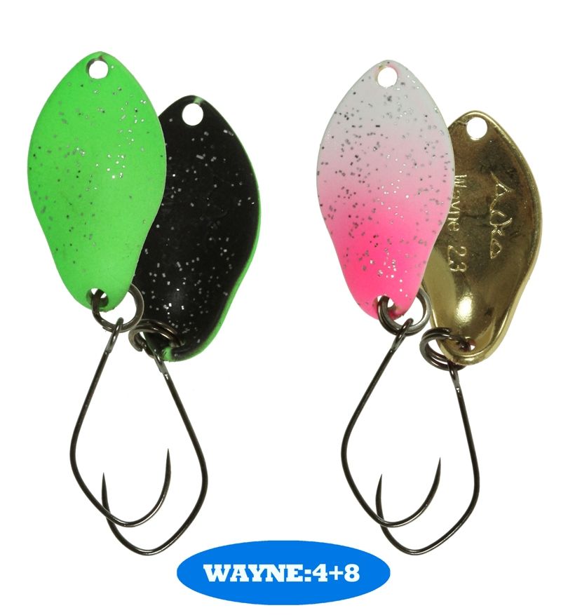 микроколебло  Wayne  1.9g  цвет  4+8  с безбородым крючком  (уп. 2шт.)