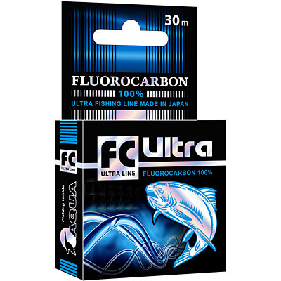 Леска AQUA FC Ultra Fluorocarbon 100% 0,12mm 30m, нагрузка 1,45 кг. Код товара: 120633