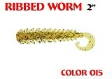 силиконовая приманка Ribbed Worm 2"/50mm  цвет 015-Motor Oil  запах Fish  0.35g  (уп.-10шт.)