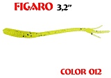 силиконовая приманка Figaro 3.2"/80mm  цвет 012-Acid  запах Fish  (уп.-8шт.)