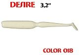 силиконовая приманка Desire 3.2"/80mm  цвет 018-Milk White  запах Fish  0.92g  (уп.-8шт.)