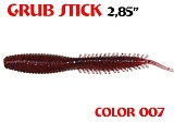 силиконовая приманка Grub Stik 2.85"/72mm  цвет 007-Grape  запах Fish  (уп.-8шт.)