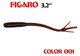 силиконовая приманка Figaro 3.2"/80mm  цвет 001-Dark Blood  запах Fish  (уп.-8шт.)